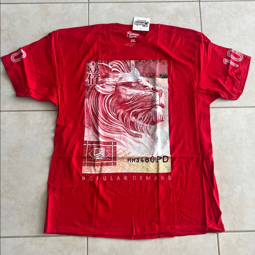 Popular Demand Red Graphic “Lion” Tee (RARE)